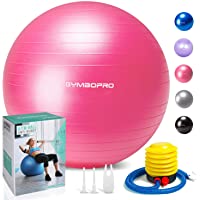 GYMBOPRO Fitness Pelota de Ejercicio - Bola Suiza con Bomba de Inflado-Bola de Yoga antirrebote y Antideslizante-Bola de…